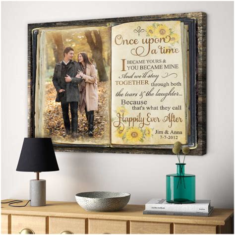 Custom Canvas Prints Wedding Anniversary Ts Personalized Photo Ts Once Upon A Time Canvas