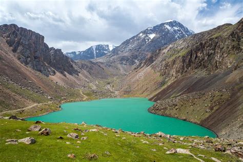 Wonderful Turquoise Mountain Lake Kyrgyzstan Stock Image Image Of
