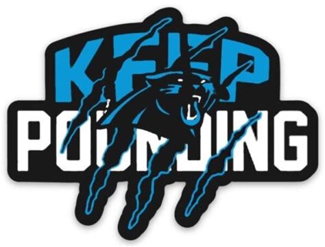 carolina panthers panther keep pounding namesake type logo die cut magnet ebay