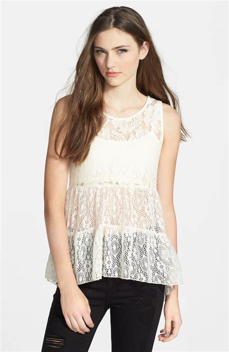 Lily White Tiered Lace Top Juniors Nordstrom