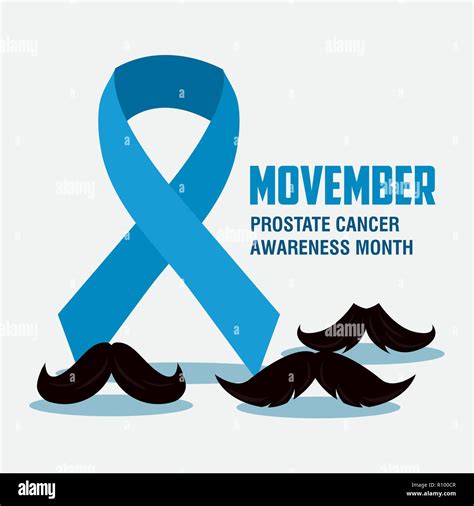 Movember Day Prostate Cancer Awareness Celebrate Moustaches Vector Illustration Stock Vector