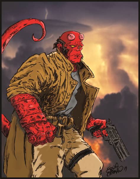 Hellboy Carmancreations Comic Books Art Cartoon Book Art