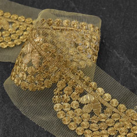 1 34 Metallic Gold Thread Sequin Braid Trim By Yard Smb Mm1017