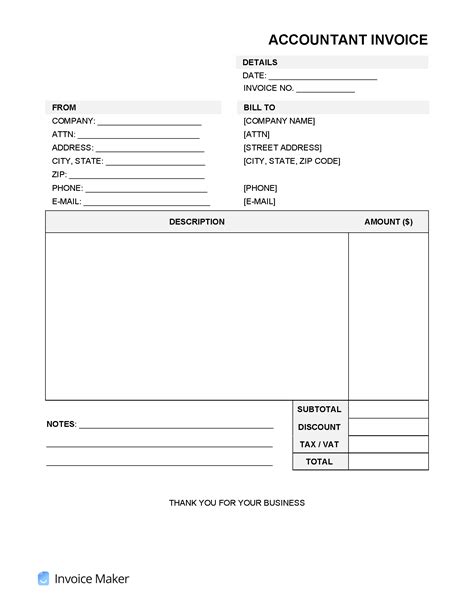 Accounting Invoice Template Invoice Maker