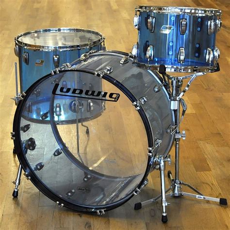 Ludwig Vistalite 141826 3pc Drum Kit Blue Acrylic Ebay Drum Kits