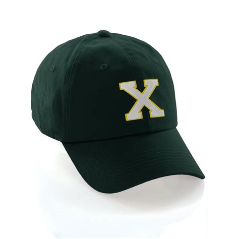 Custom Hat A To Z Initial Letters Classic Baseball Cap Dk Green Hat