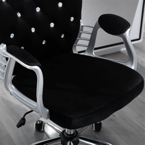 This chair matches your different decorative styles. Diamante Tufted Velour Office Chair Padded Ergonomic 360 ...