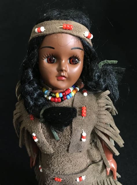 Vintage 1950s Plastic Native American Indian Doll With Etsy