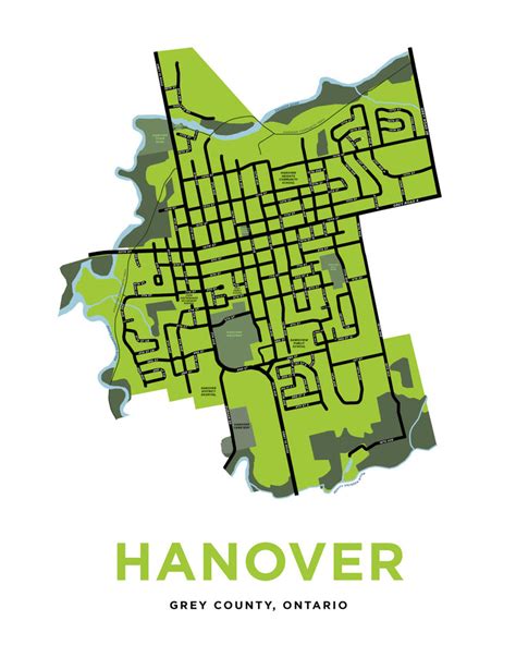Hanover Ontario Map Print Jelly Brothers