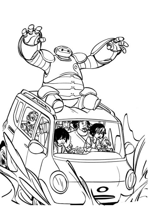 Big hero 6 is in many ways, a courageous film. Desenho de Baymax em cima do carro para colorir - Tudodesenhos