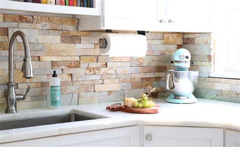 Natural Stacked Stone Backsplash Tiles For Kitchens And Bathrooms