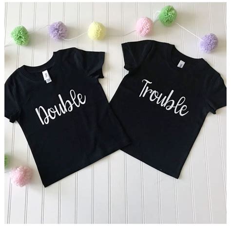 Double Trouble Toddler T Shirt~best Friends Shirts~sibling Shirts~twin