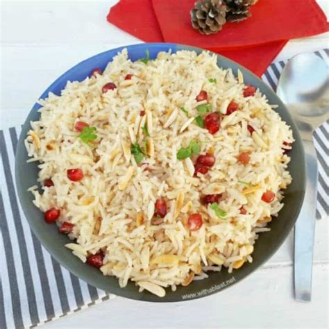 Pomegranate Almond Rice Christmas Rice With A Blast