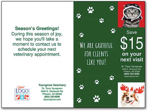 Festive Pets Folding Card W Tear Off SmartPractice Veterinary