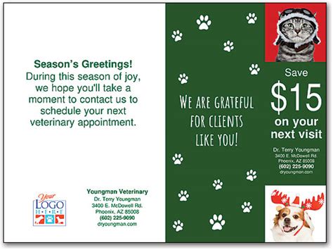 Festive Pets Folding Card W Tear Off Smartpractice Veterinary