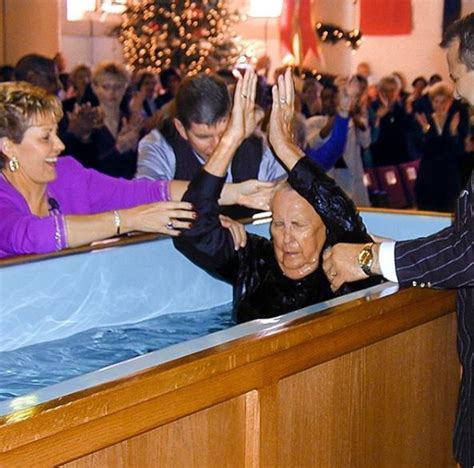 A Rare Picture Of Joyce Meyers Father Getting Baptized Naijapage