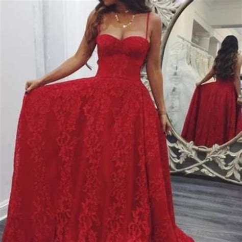 Sexy Prom Dress Spaghetti Straps Prom Dresses Long Prom Dresses Red Prom Dresses Long Evening
