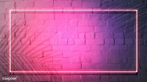 Download Premium Illustration Of Pink Neon Lights Frame On A White