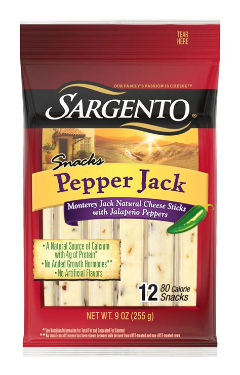 Sargento Pepper Jack Natural Cheese Sticks 9 Oz 12 Count Walmart Com
