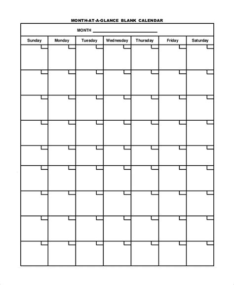 Free 6 Printable Blank Calendar Templates In Pdf Ms Word