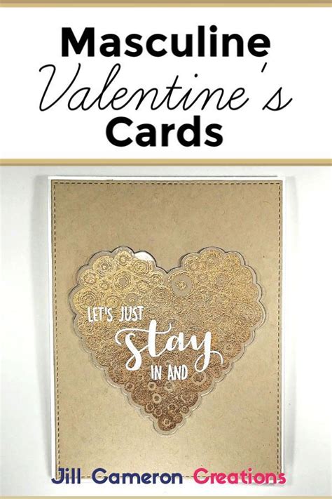 Masculine Valentines Day Card Simple Cards Handmade Valentine Day