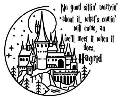 Potter Hagrid Quote Castle Silhouette Png File Digital Etsy