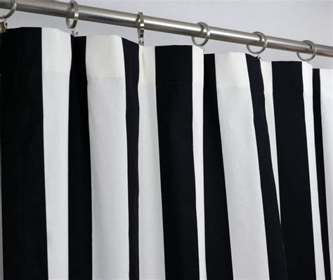 Black White Modern Vertical Stripe Curtains Rod Pocket 84 Etsy