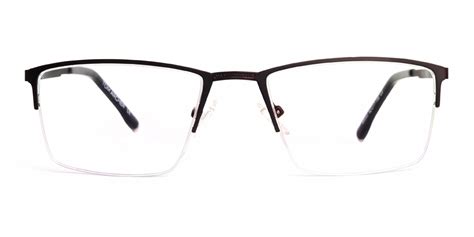 Black Rectangular Half Rim Glasses Rowarth 2 Specscart ®