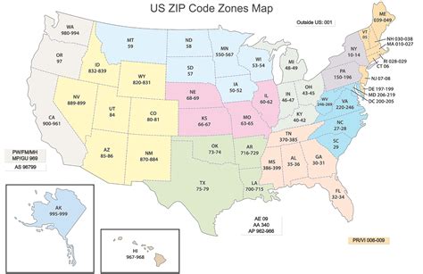 Map Of Zip Codes United States Map