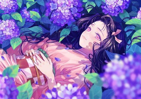 Nezuko In The Flowers Demon Slayer Kimetsu No Yaiba Rawwnime