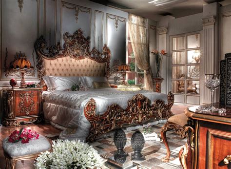 King Bed Room Royal Suite Gold Italy Finishtop And Best Italian Classic Furniture