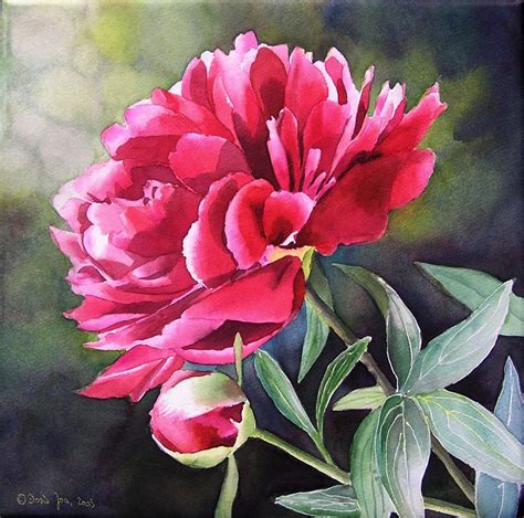 Rose Paintings And Flower Paintings In Watercolor And Oil Peony Painting Beautiful Paintings