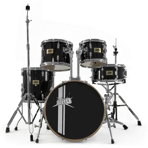 Whd Birch 5 Piece Swing Drum Kit Black Nearly New At