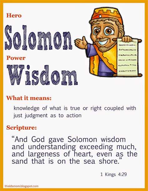 Today We Talked About King Solomon And How He Used His Wisdom You Can