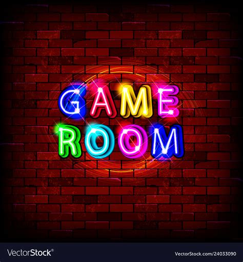 Game Room Neon Sign Royalty Free Vector Image Vectorstock