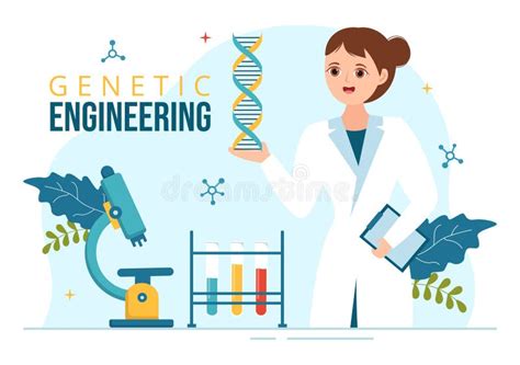 Genetic Engineering And Dna Modifications Illustration With Genetics