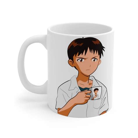 Shinji Holding Mug Text Anime Funny Anniversary Birthday Etsy Australia