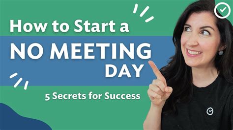 How To Start A No Meeting Day Youtube