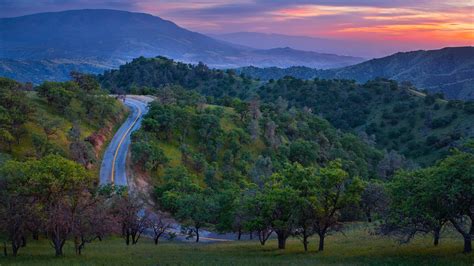 World Roads Nature Landscapes Trees Forest Hills Mountains Sky