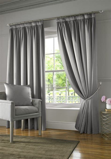 Burj Ready Made Lined Eyelet Curtains Silver Mink Curtains, Grey