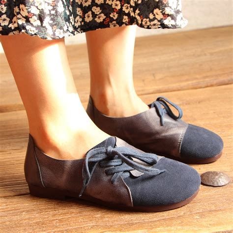 Nice Spring Autumn Genuine Leather Women Casual Loafers Flats Lace Up