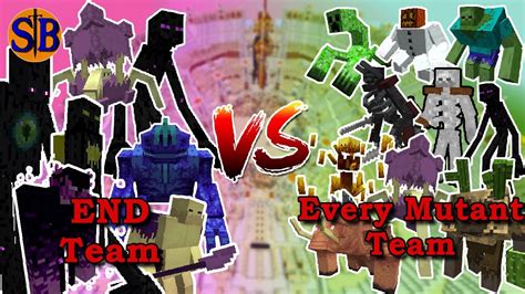 End Mobs Team Vs Every Mutant Team Minecraft Mob Battle Youtube