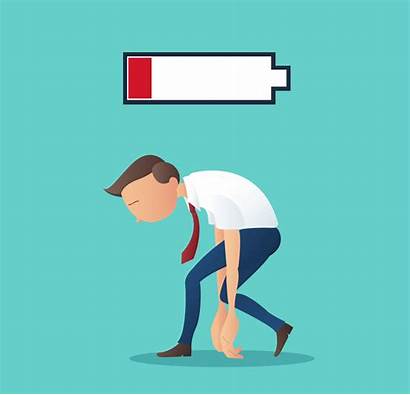 Tired Low Battery Vector Illustration Working Business