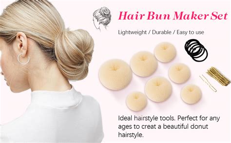 Hair Bun Maker Set Ring Style Donut Hair Bun Maker With 5 Elastic