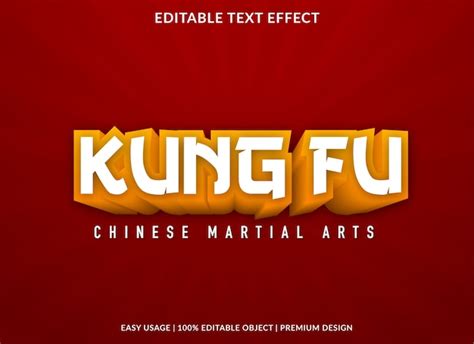 Premium Vector Kung Fu 3d Text Effect Template Style