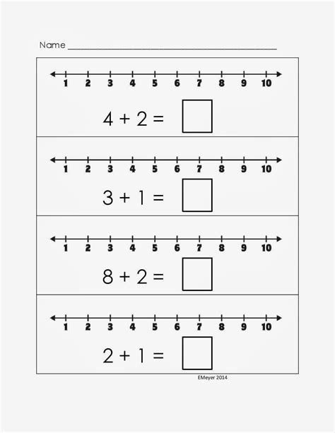 Number Line Subtraction Worksheet 1st Grade