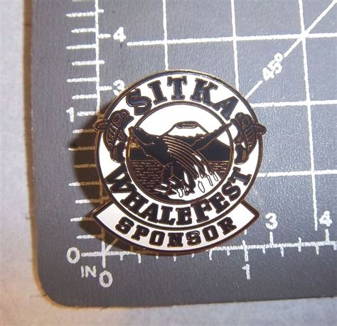 Sitka Alaska Whalefest Sponsor Tie Tac Lapel Pin Beautiful Graphics On