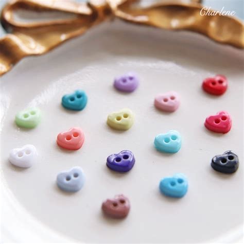6mm Tiny Heart Shape Buttons In 15 Colors Micro Mini Etsy Australia