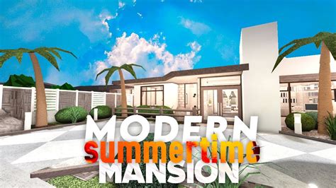 Modern Summertime Mansion Bloxburg Speed Build No Gamepass Youtube My