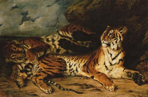 Eugène Delacroix Jeune Tigre Jouant Avec Sa Mère 1830 Eugène